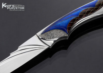 Elizabeth Loerchner Custom Knife Fluted Stippled and Cloisonne Lockback - Image 2