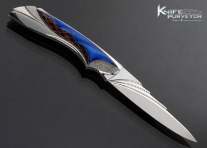 Elizabeth Loerchner Custom Knife Fluted Stippled and Cloisonne Lockback - Image 4