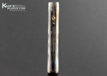 Joseph Szilaski Custom Knife Carved Mother Of Pearl and Carbon Steel Linerlock - Image 7