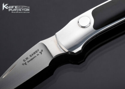 Scott Sawby Custom Knife Edwards Black Jade Merlin Button Lock - Image 2