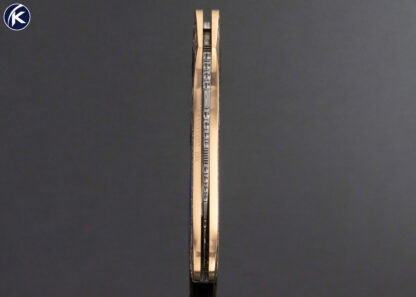 Joe Kious Custom Knife Blue Lapis Lazuli Interframe Solid Rose Gold and Diamond Encrusted Julie Warenski Engraved Lockback with Gold Toothpick - Image 8