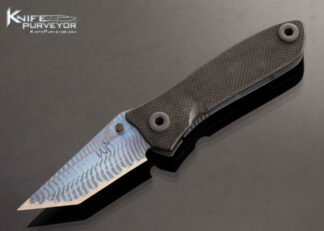 Warren Thomas Custom Knife Blued Titanium and Carbon Fiber Blade Frame Lock 16970