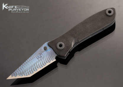 Warren Thomas Custom Knife Blued Titanium and Carbon Fiber Blade Frame Lock 16970