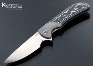 Michael Emler Custom Knife Titanium Bolster Lock with White Storm Fat Carbon Fiber Scales 16877