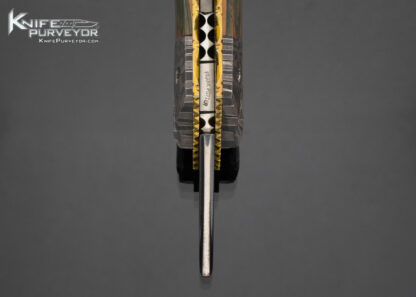 Frank Potter Custom Knife Robert Eggerling Mosaic Damascus and Mammoth Automatic Linerlock with Skull Crusher 16918