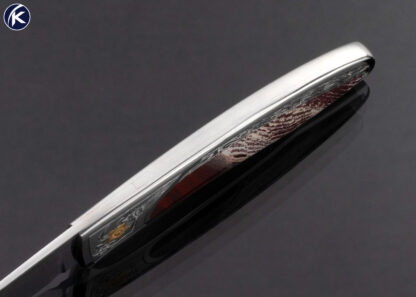Scott Sawby Custom Knife Jasper Interframe Tern Selflock Engraved by Martin Butler with Gold Inlays - Image 5