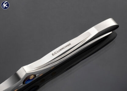 Elizabeth Loerchner Custom Knife Fluted Integral Fixed Blade with Cloisanne and 24Kt Gold Inlays 16905