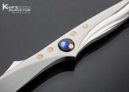Elizabeth Loerchner Custom Knife Fluted Integral Fixed Blade with Cloisanne and 24Kt Gold Inlays - Image 2