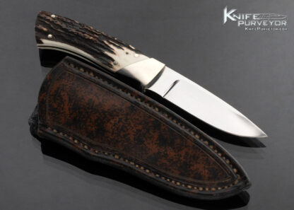 Buster Warenski Custom Knife Nickel Silver and Stag Hunter 16894