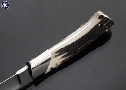 Buster Warenski Custom Knife Nickel Silver and Stag Hunter - Image 5