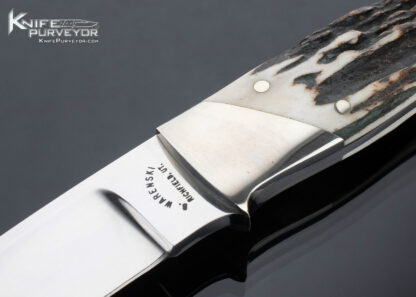 Buster Warenski Custom Knife Nickel Silver and Stag Hunter - Image 2