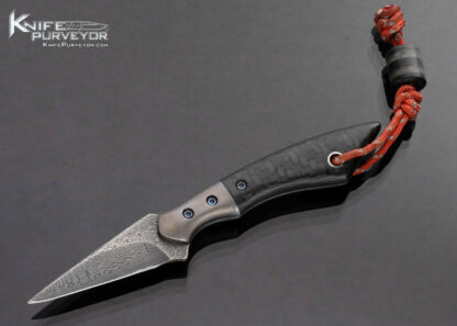J.A. Baker Custom Knife Damascus and Carbon Fiber Spear Point 16939