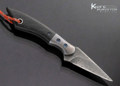 J.A. Baker Custom Knife Damascus and Carbon Fiber Spear Point 16939