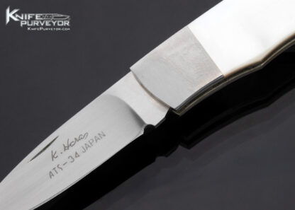 Koji Hara Custom Knife Mother of Pearl Lockback - Image 2