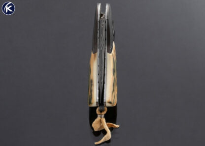 Philip Booth Custom Knife Damascus and Mammoth Button Release Automatic Minnow 16838