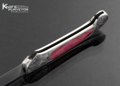 Steve Hoel Custom Knife Ron Smith Engraved Carnelian Interframe Lockback - Image 7
