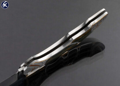 Warren Osborne Custom Knife Jon Robyn Engraved Jasper Double Interframe Lockback - Image 7