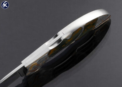 Warren Osborne Custom Knife Jon Robyn Engraved Jasper Double Interframe Lockback - Image 6