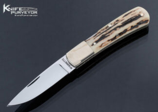 Harvey McBurnette Custom Knife Stag Lockback Folder 16703