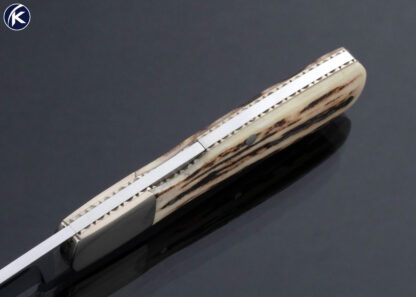 Harvey McBurnette Custom Knife Stag Lockback Folder 16703