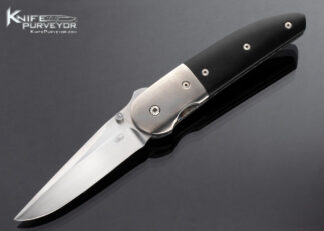Mel Pardue Custom Knife Linerlock Folder Black Ebony with Clip 16710