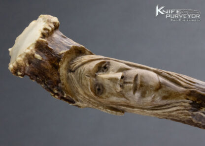 J.P. Miller Custom Knife Carved Stag Damascus Pizza Cutter 13949