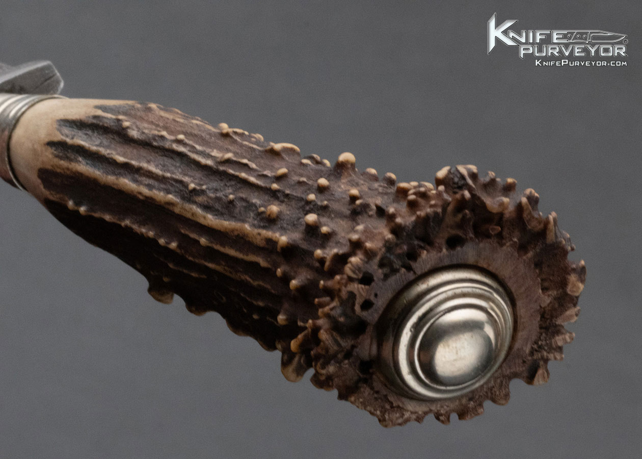 Paul Mueller Custom Knife Damascus and Popcorn Stag Dirk Circa mid-1930's 13929