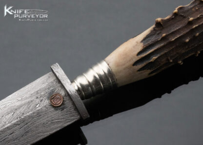 Paul Mueller Custom Knife Damascus and Popcorn Stag Dirk Circa mid-1930's - Image 2