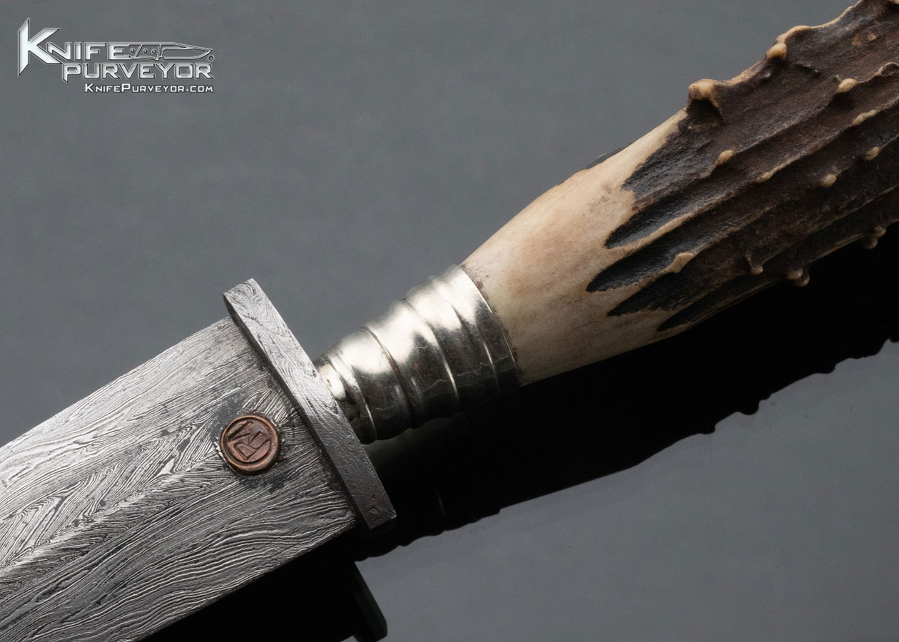 Paul Mueller Custom Knife Damascus and Popcorn Stag Dirk Circa mid-1930's - Image 2