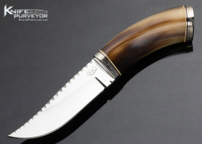 R.D. Nolen Custom Knife Polished Horn Skinner 13956