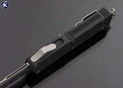 Microtech Custom Knife QD Scarab 2 Tone Blk Serrated w Tube - Image 3