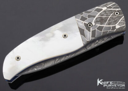 Sean-O'Hare-Custom-Knife-Mother-of-Pearl-Shell-and-Damascus—Linerlock-11451