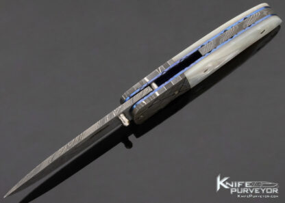 Sean-O'Hare-Custom-Knife-Mother-of-Pearl-Shell-and-Damascus—Linerlock-11451