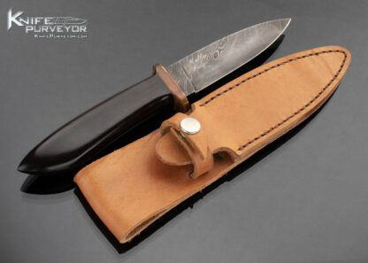 Jody Muller Forge Custom Knife Damascus, Brass, and African Blackwood 16945