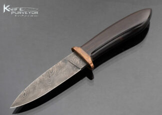 Jody Muller Forge Custom Knife Damascus, Brass, and African Blackwood 16945