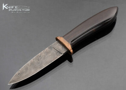 Jody Muller Forge Custom Knife Damascus, Brass, and African Blackwood 16945