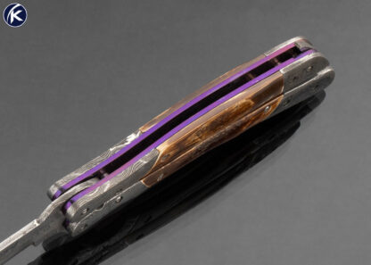 Suchat Jangtanong Custom Knife Balisong Damascus and Mammoth Butterfly Flipper - Image 6