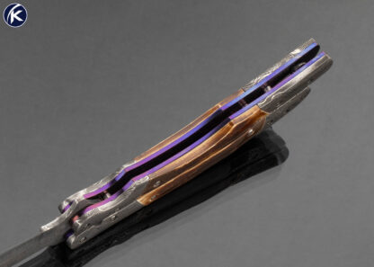 Suchat Jangtanong Custom Knife Balisong Damascus and Mammoth Butterfly Flipper - Image 7