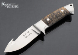 Edmund Davidson Custom Knife Maple Burl Integral Gut Hook Skinner 17058