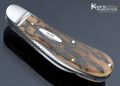 Rusty Preston Custom Knife 2 Blade Mammoth Trapper Slip Joint - Image 2