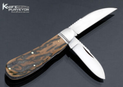 Rusty Preston Custom Knife 2 Blade Mammoth Trapper Slip Joint - Image 3