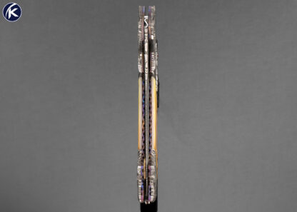 Bill Saindon Custom Knife Fluted Gold Lip Pearl and Damascus Automatic Linerlock 17149