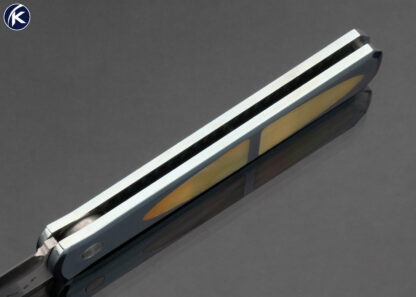 Pro-Tech Knives Custom Knife W.R. Clark Ground South Sea Gold Lip Pearl Double Interframe Button Lock Automatic - Image 5