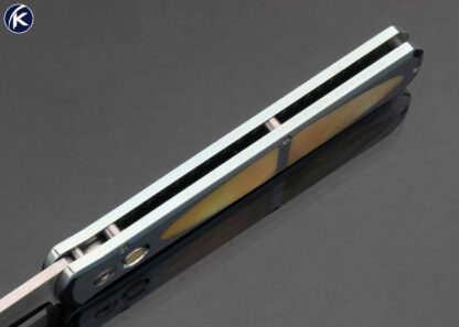 Pro-Tech Knives Custom Knife W.R. Clark Ground South Sea Gold Lip Pearl Double Interframe Button Lock Automatic - Image 4