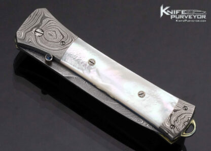 Jason Williams Custom Knife Mother of Pearl and Damascus Linerlock Dagger - Image 2