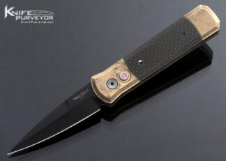 Pro-Tech Custom Knife Automatic Godson Limited Edition Bronze Aluminum with Carbon Fiber Inlays 16601