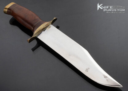 Clay R. Gault Custom Knife Shaw Leibowitz Etched Steel Mesquite Wood and Brass 1975 Bowie Knife 16816