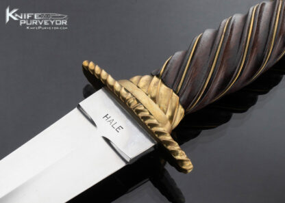 Lloyd Hale Custom Knife Brass and Fluted Rosewood "Arkansas Toothpick” - Image 2