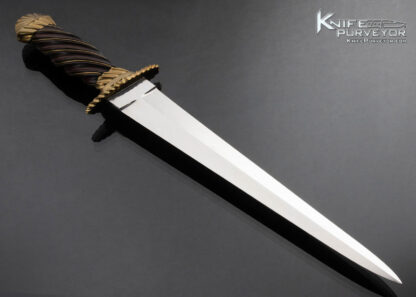 Lloyd Hale Custom Knife Brass and Fluted Rosewood "Arkansas Toothpick” - Image 3