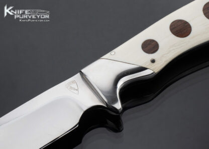Norman Levine Custom Knife Mammoth and Rosewood Inlaid Hunting Knife 1976 - Image 2